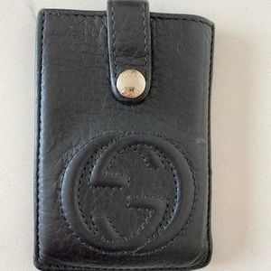 Authentic Leather Gucci Cardholder Black